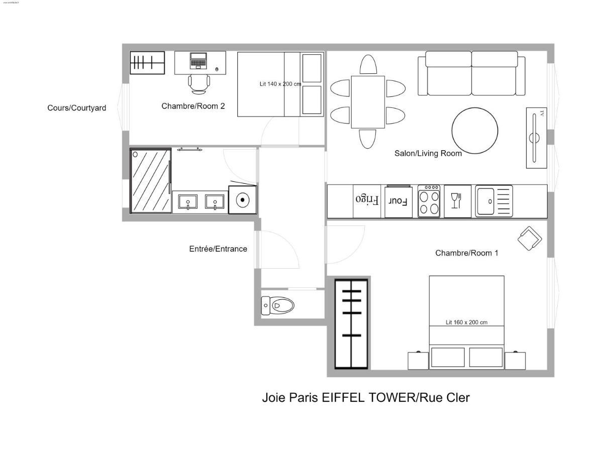 Apartamento Joie Paris Tour Eiffel - Rue Cler Exterior foto